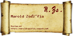 Marold Zsófia névjegykártya